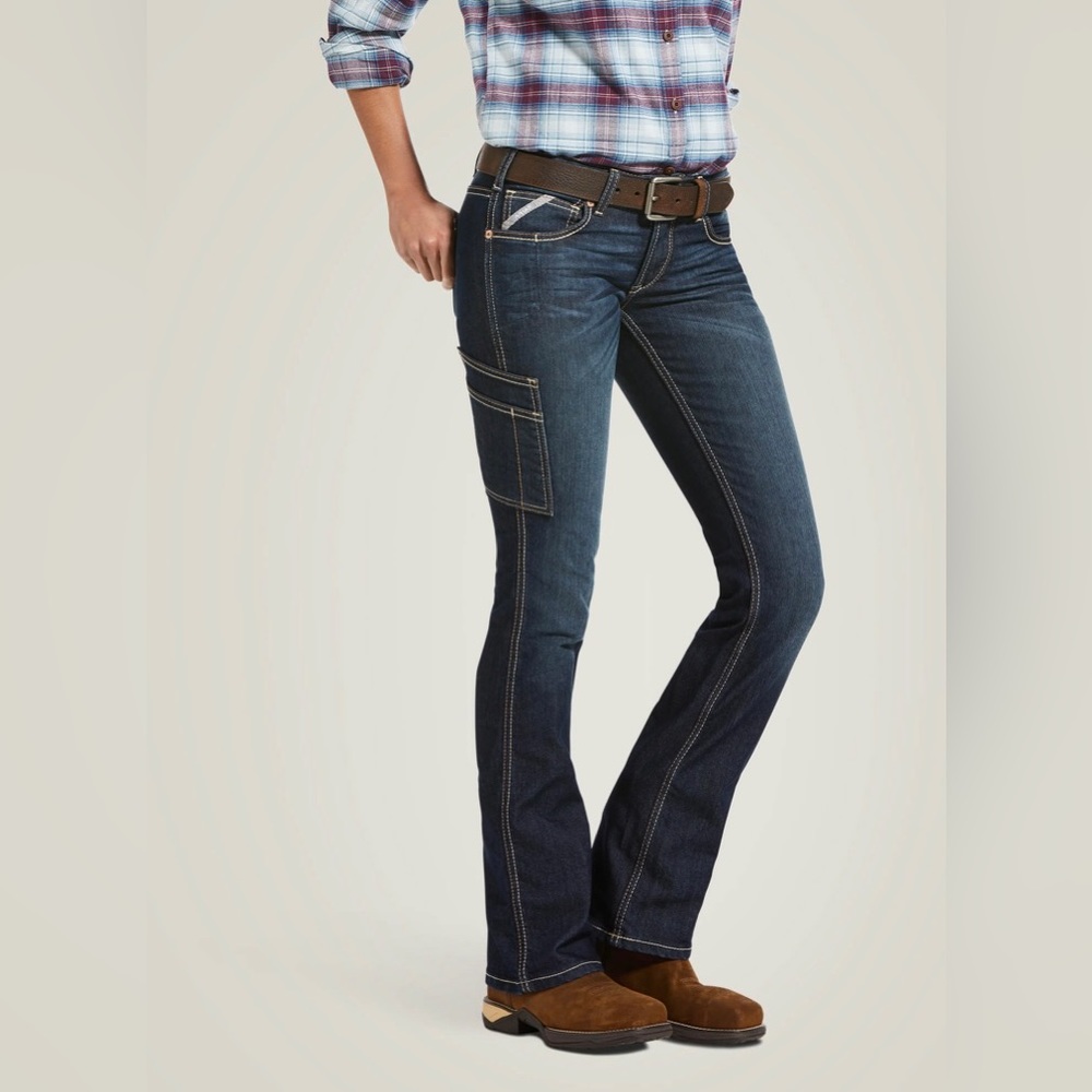 Ariat Rebar Women's Deep Blue Boot Cut Jeans 27R